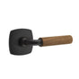 Emtek - Concealed Fastener, Select Privacy, Urban Modern Rosette US19, R-Bar Stem US19, Dark Walnut Handle - Flat Black