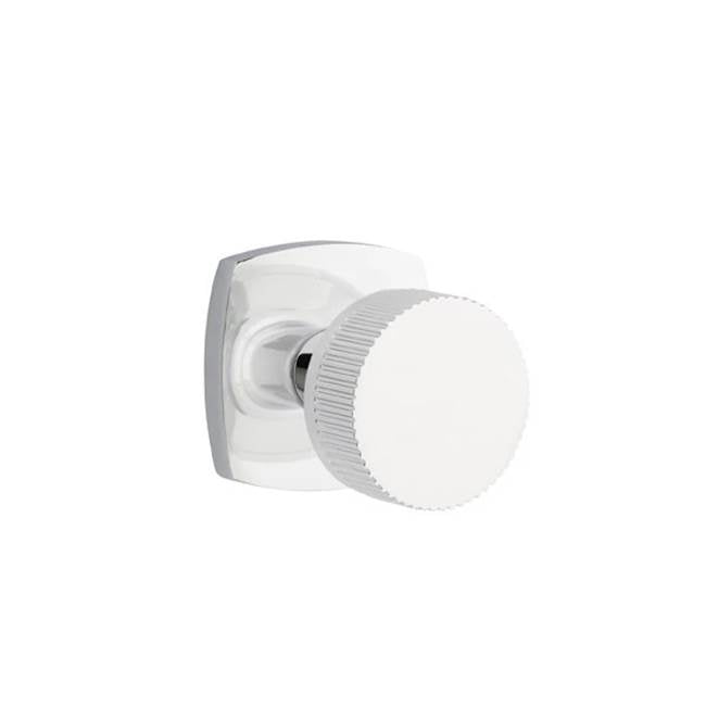 Emtek - Passage, Urban Modern Rosette US26, Conical Stem US26, Straight Knurled Knob US26 - Polished Chrome