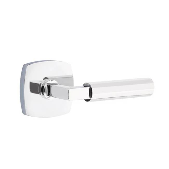 Emtek - Passage, Urban Modern Rosette US26, L-Square Stem US26, Faceted Handle US26 RH - Polished Chrome