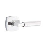 Emtek - Privacy, Urban Modern Rosette US26, L-Square Stem US26, Faceted Handle US26 LH - Polished Chrome