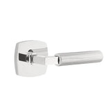 Emtek - Passage, Urban Modern Rosette US26, L-Square Stem US26, Straight Knurled Handle US26 RH - Polished Chrome