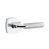 Emtek - Privacy, Urban Modern Rosette US26, R-Bar Stem US26, Straight Knurled Handle US26 RH - Polished Chrome