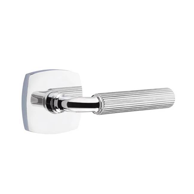 Emtek - Concealed Fastener Passage, Urban Modern Rosette US26, R-Bar Stem US26, Straight Knurled Handle US26 - Polished Chrome