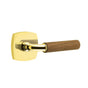 Emtek - Select Passage, Urban Modern Rosette US3NL, R-Bar Stem US3NL, Dark Walnut Handle, RH - Unlacquered Brass