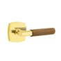 Emtek - Select Passage, Urban Modern Rosette US3NL, T-Bar Stem US3NL, Dark Walnut Handle, LH - Unlacquered Brass