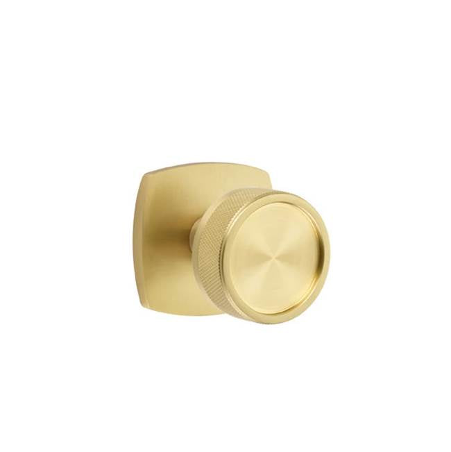 Emtek - Passage, Urban Modern Rosette US4, Conical Stem US4, Knurled Knob US4 - Satin Brass