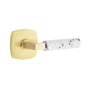 Emtek - Select Passage, Urban Modern Rosette US4, L-Square Stem US4, Light Terrazzo Handle, RH - Satin Brass