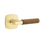 Emtek - Concealed Fastener, Select Passage, Urban Modern Rosette US4, T-Bar Stem US4, Dark Walnut Handle - Satin Brass