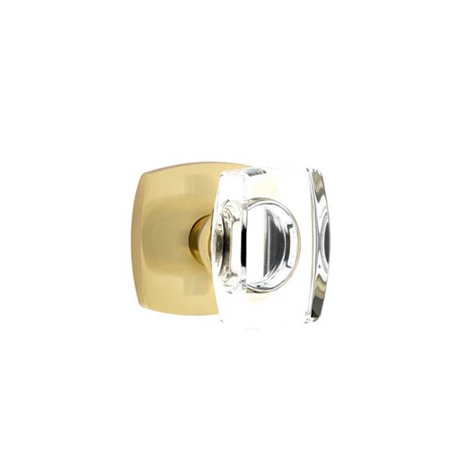 Emtek - Privacy, Urban Modern Rosette, Windsor Crystal Knob, US4 - Satin Brass