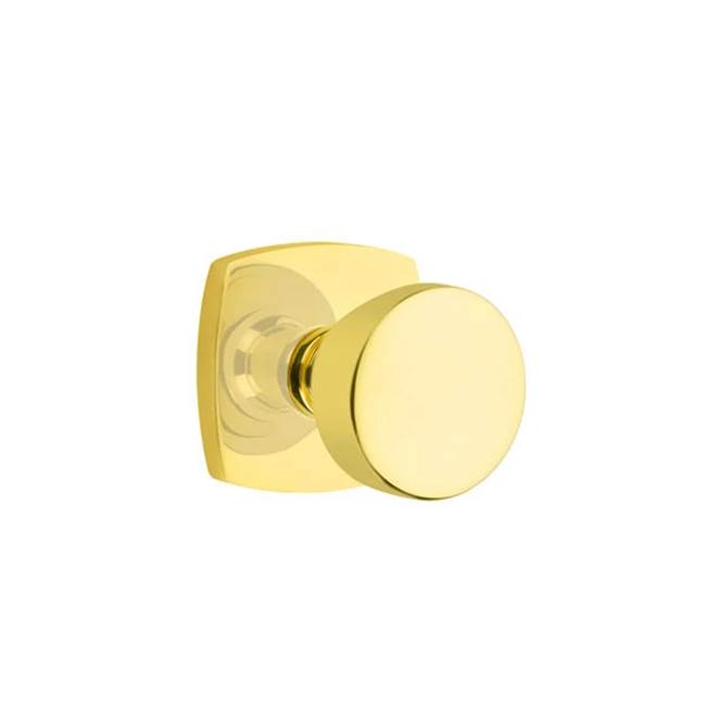 Emtek - Dummy, Urban Modern Rosette, Laurent Round Knob, US3NL - Unlacquered Brass