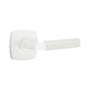 Emtek - Select Privacy, Urban Modern Rosette MW, L-Square Stem MW, Smooth Handle MW LH - Matte White