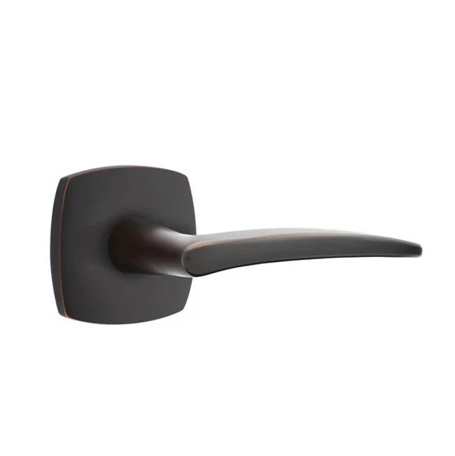 Emtek - Passage, Urban Modern Rosette, Poseidon Lever, RH, US10B - Oil Rubbed Bronze