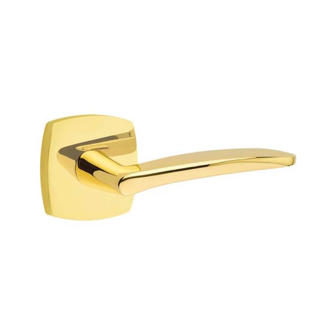 Emtek - Passage, Urban Modern Rosette, Poseidon Lever, RH, US3NL - Unlacquered Brass