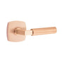 Emtek - Select Passage, Urban Modern Rosette SRG, L-Square Stem SRG, Smooth Handle SRG RH - Satin Rose Gold