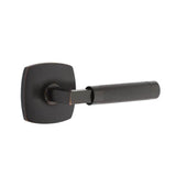 Emtek - Concealed Fastener, Privacy, Urban Modern Rosette US10B, L-Square Stem US10B, Knurled Handle US10B - Oil Rubbed Bronze