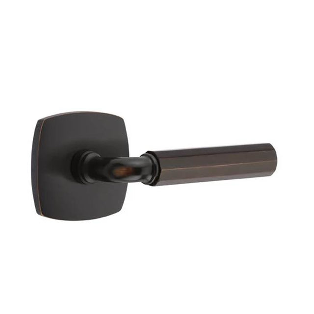 Emtek - Concealed Fastener Passage, Urban Modern Rosette US10B, R-Bar Stem US10B, Faceted Handle US10B - Oil Rubbed Bronze
