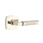Emtek - Passage, Urban Modern Rosette US14, L-Square Stem US14, Knurled Handle US14 LH - Polished Nickel