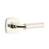 Emtek - Passage, Urban Modern Rosette US14, R-Bar Stem US14, Faceted Handle US14 LH - Polished Nickel