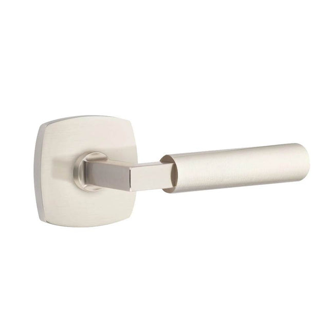 Emtek - Select Passage, Urban Modern Rosette US15, L-Square Stem US15, Smooth Handle US15 RH - Satin Nickel