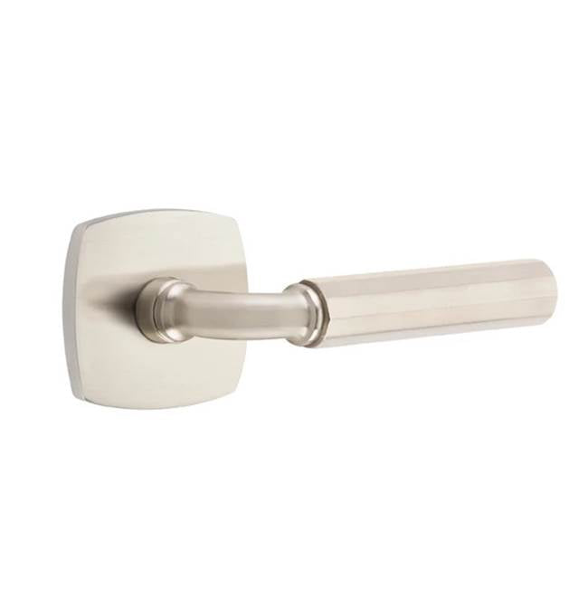 Emtek - Passage, Urban Modern Rosette US15, R-Bar Stem US15, Faceted Handle US15 LH - Satin Nickel