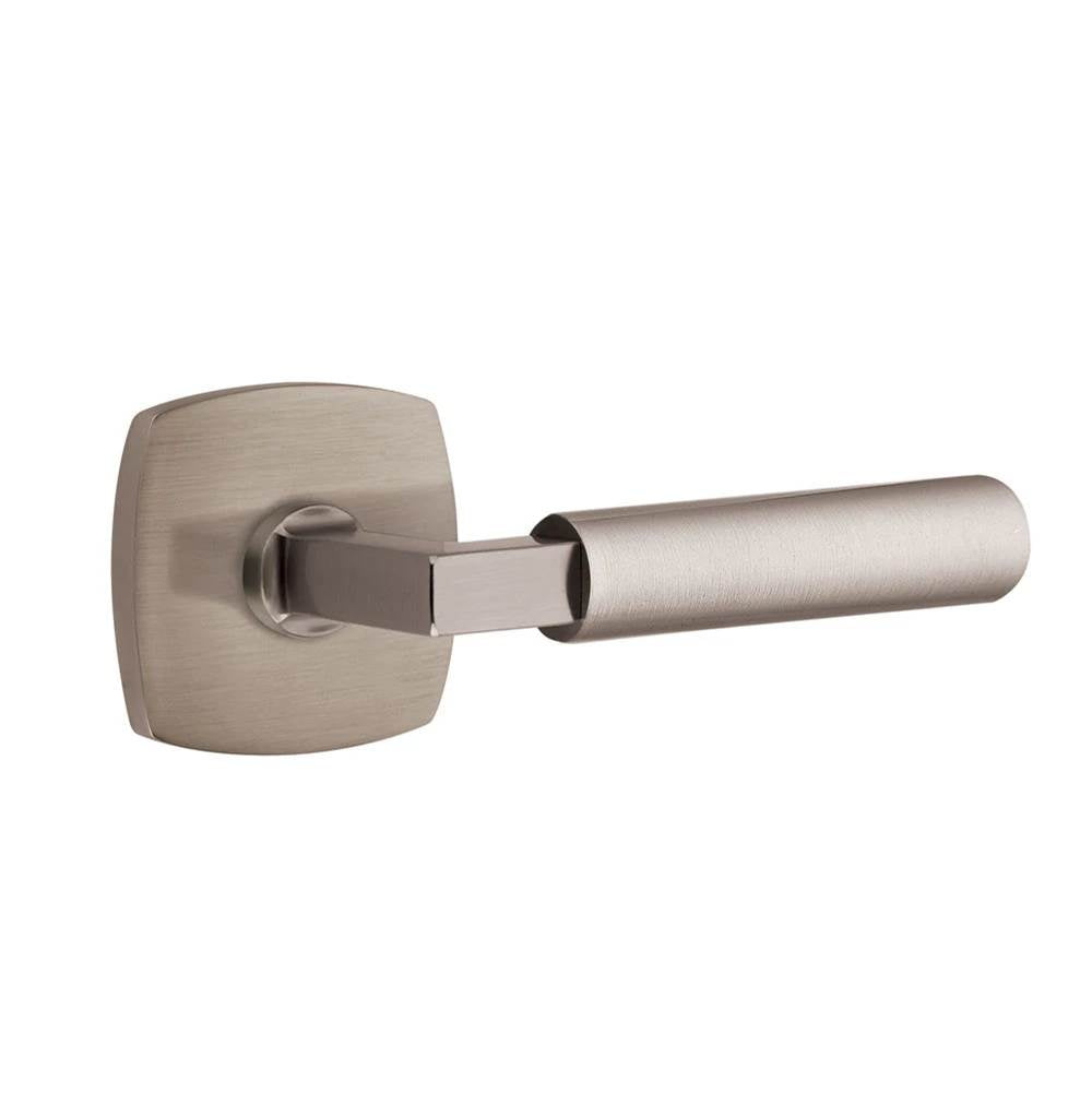 Emtek - Select Passage, Urban Modern Rosette US15A, L-Square Stem US15A, Smooth Handle US15A RH - Pewter