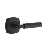 Emtek - Passage, Urban Modern Rosette US19, L-Square Stem US19, Knurled Handle US19 LH - Flat Black