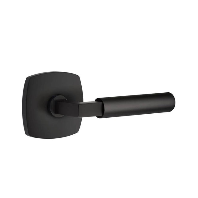 Emtek - Select Passage, Urban Modern Rosette US19, L-Square Stem US19, Smooth Handle US19 RH - Flat Black