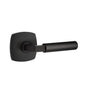 Emtek - Select Passage, Urban Modern Rosette US19, L-Square Stem US19, Smooth Handle US19 RH - Flat Black