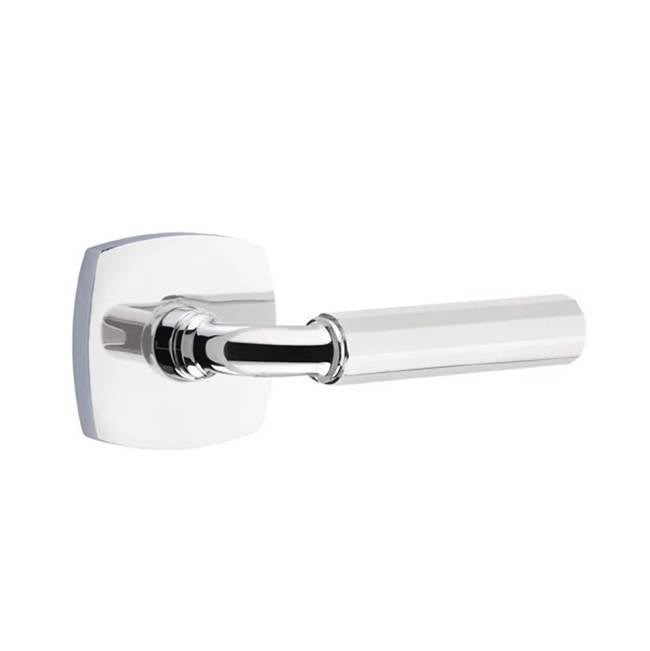 Emtek - Concealed Fastener Privacy, Urban Modern Rosette US26, R-Bar Stem US26, Faceted Handle US26 - Polished Chrome