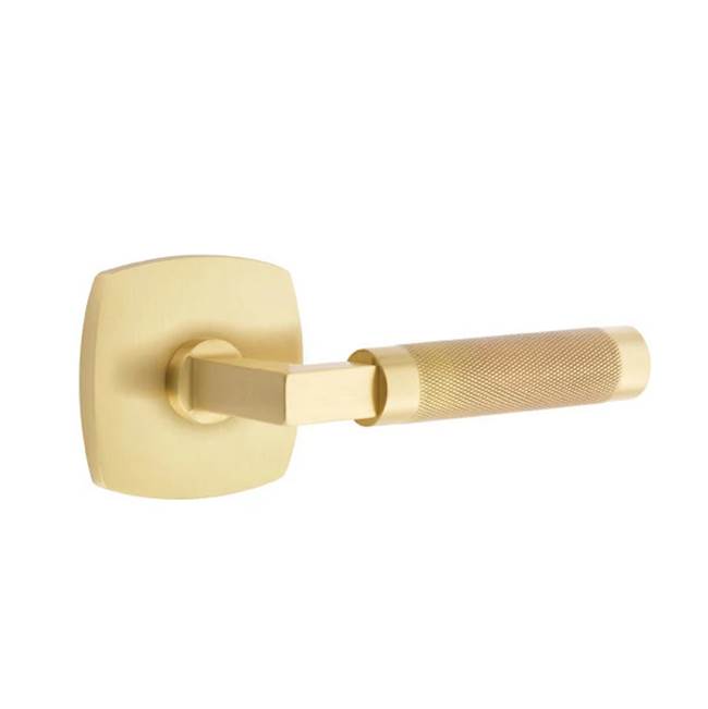 Emtek - Privacy, Urban Modern Rosette US4, L-Square Stem US4, Knurled Handle US4 LH - Satin Brass