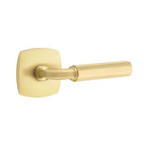 Emtek - Concealed Fastener Privacy, Urban Modern Rosette US4, R-Bar Stem US4, Faceted Handle US4 - Satin Brass
