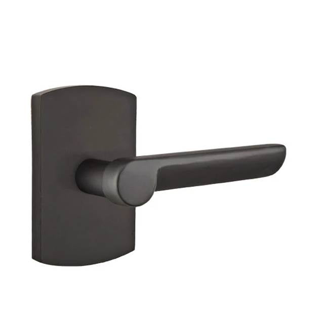 Emtek - Passage, No.4 Rosette, Aurora Lever, LH, FB - Flat Black Bronze Patina