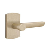 Emtek - Privacy, No.4 Rosette, Aurora Lever, LH, TWB - Tumbled White Bronze