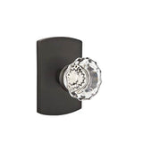 Emtek - Privacy, No.4 Rosette, Astoria Clear Knob, FB - Flat Black Bronze Patina