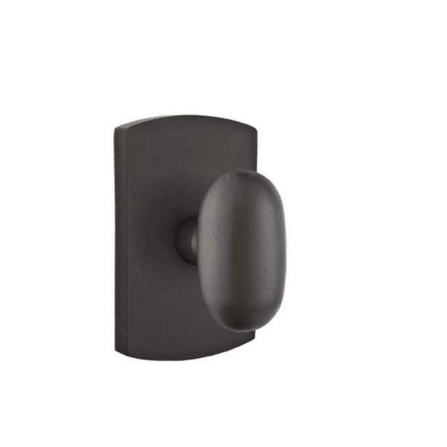 Emtek - Dummy, No.4 Rosette, Bronze Egg Knob, FB - Flat Black Bronze Patina