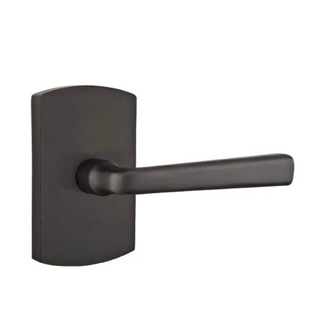 Emtek - Privacy, No.4 Rosette, Cimarron Lever, LH, FB - Flat Black Bronze Patina