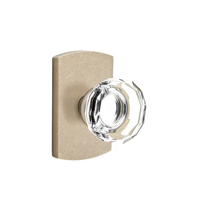 Emtek - Dummy, No.4 Rosette, Lowell Crystal Knob, TWB - Tumbled White Bronze