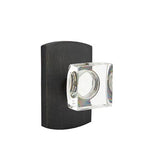 Emtek - Passage, No.4 Rosette, Modern Square Crystal Knob, MB - Medium Bronze Patina