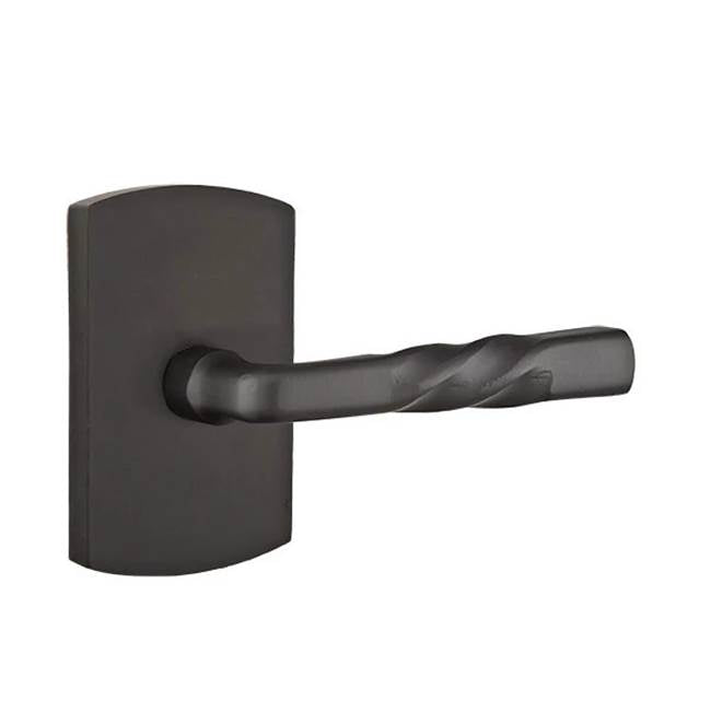 Emtek - Passage, No.4 Rosette, Montrose Lever, RH, FB - Flat Black Bronze Patina
