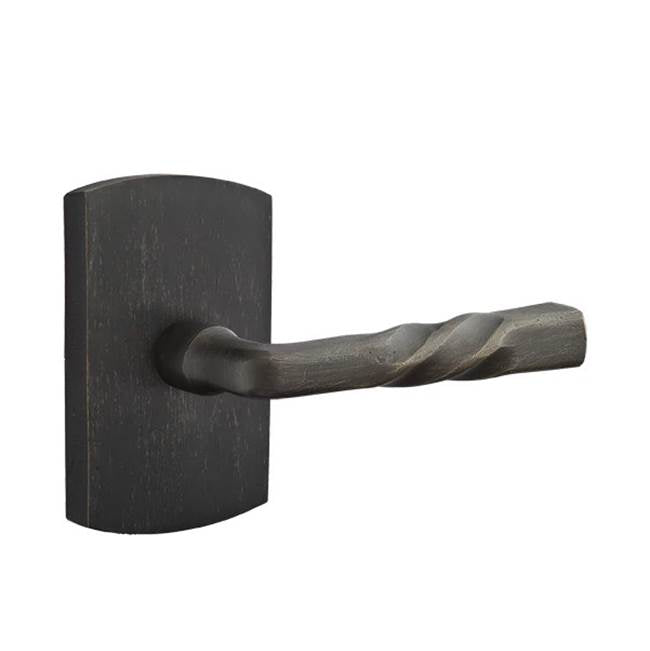 Emtek - Privacy, No.4 Rosette, Montrose Lever, RH, MB - Medium Bronze Patina