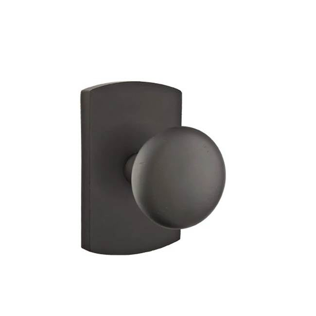 Emtek - Concealed, Privacy, No.4 Rosette, Winchester Knob, FB - Flat Black Bronze Patina