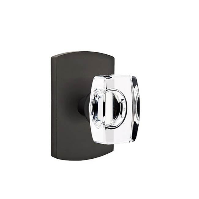 Emtek - Dummy, No.4 Rosette, Windsor Crystal Knob, FB - Flat Black Bronze Patina