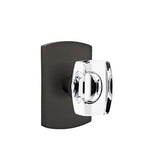 Emtek - Dummy, No.4 Rosette, Windsor Crystal Knob, FB - Flat Black Bronze Patina