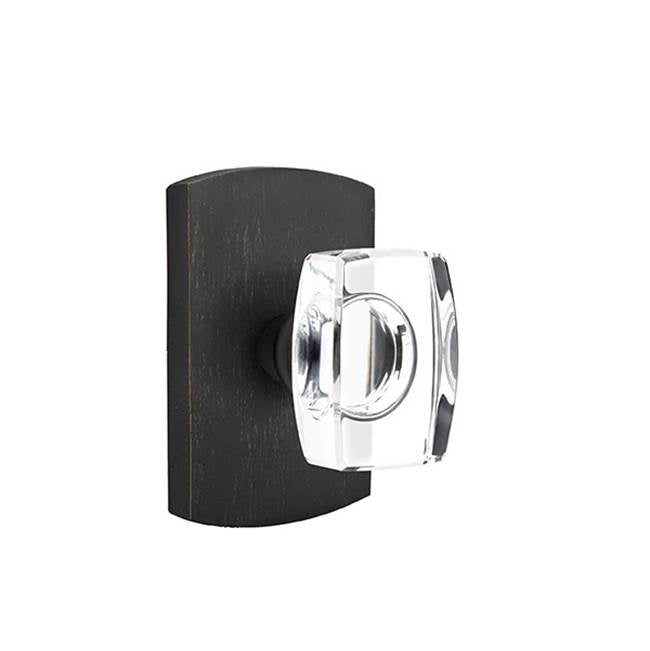 Emtek - Dummy, No.4 Rosette, Windsor Crystal Knob, MB - Medium Bronze Patina