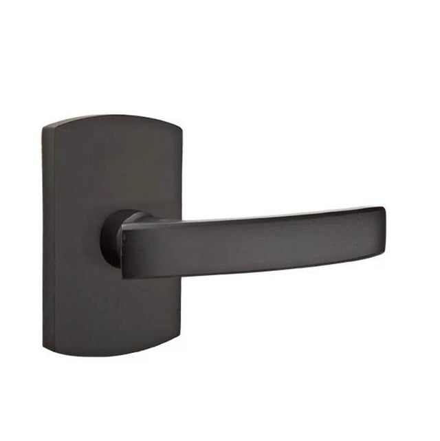 Emtek - Passage, No.4 Rosette, Yuma Lever, LH, FB - Flat Black Bronze Patina