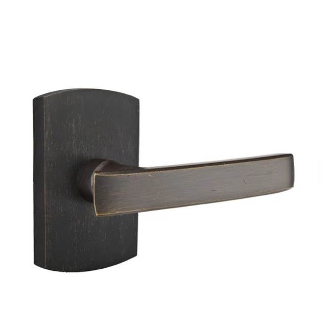Emtek - Privacy, No.4 Rosette, Yuma Lever, LH, MB - Medium Bronze Patina