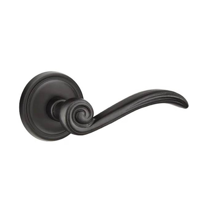 Emtek - Concealed, Passage, No.12 Rosette, Medici Lever, FB - Flat Black Bronze Patina