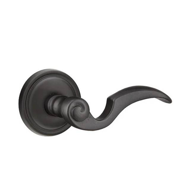 Emtek - Privacy, No.12 Rosette, Napoli Lever, LH, FB - Flat Black Bronze Patina