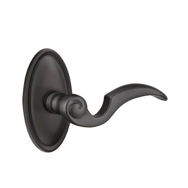 Emtek - Passage, No.14 Rosette, Napoli Lever, RH, FB - Flat Black Bronze Patina