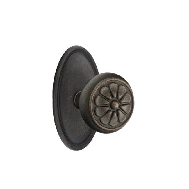 Emtek - Privacy, No.14 Rosette, Petal Knob, MB - Medium Bronze Patina